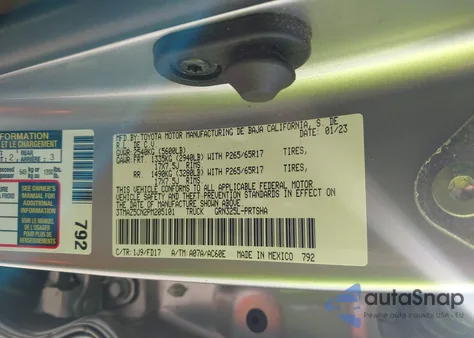 2023 Toyota Tacoma Trd Sport z USA, uszkodzony, nr VIN 3TMAZ5CN2PM205101